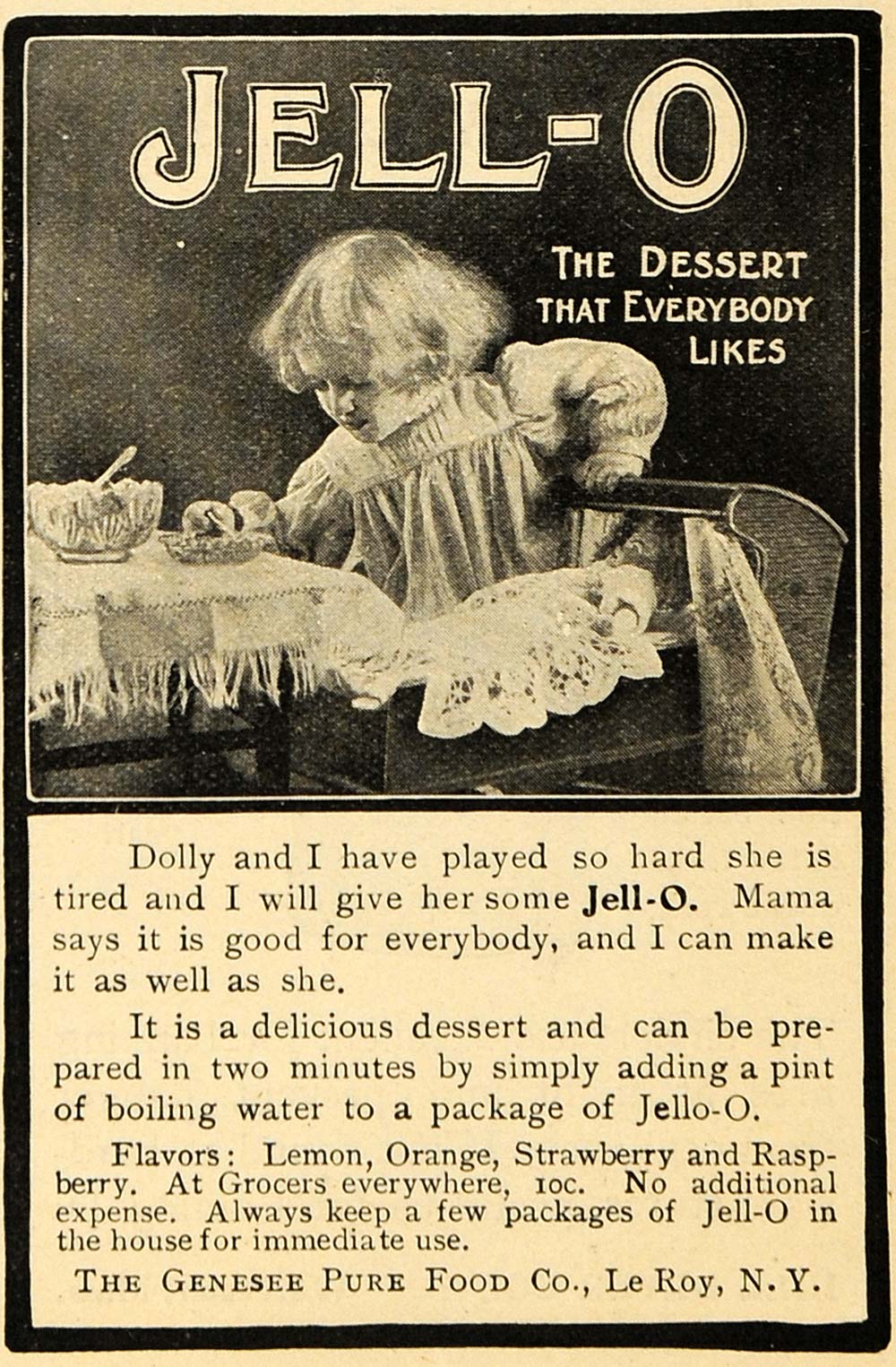 1904 Ad Le Roy New York Genesee Pure Food Co. Jell-O Dessert Child Baby GH3