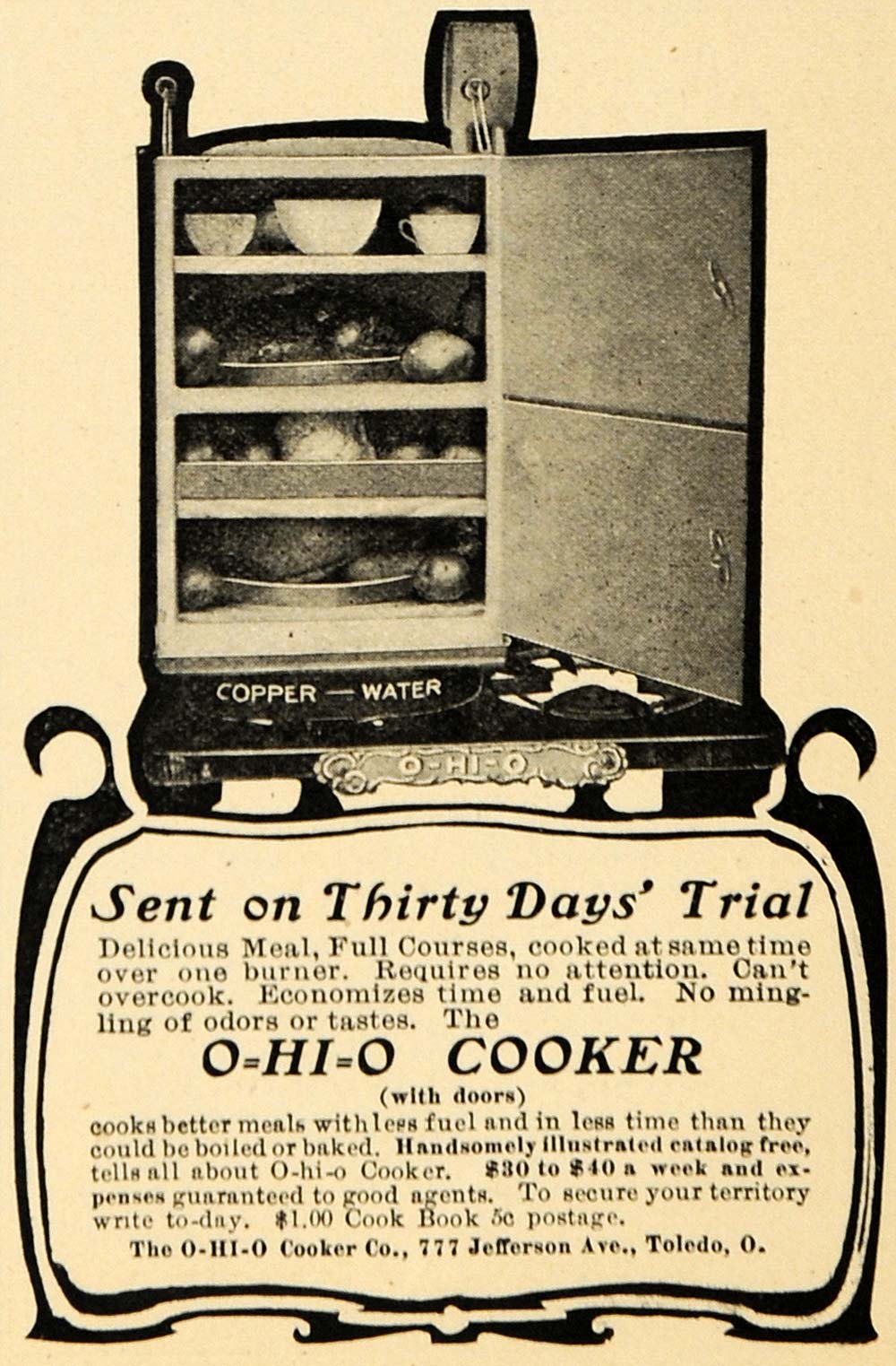 1904 Ad O-HI-O Cooker Co. Cookware Appliances Toledo - ORIGINAL ADVERTISING GH3