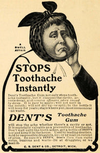 1904 Ad CS Dent & Co Toothache Gum Swell Pain Reliever - ORIGINAL GH3