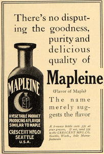 1909 Ad Crescent Manufacturing Co. Mapleine Vegetable - ORIGINAL ADVERTISING GH3