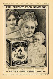 1906 Ad Walter Lowney Cocoa Chocolate Baby Family Child - ORIGINAL GH3