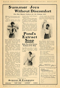1906 Ad Ponds Extract Soap Armour Tennis Violin Hygiene - ORIGINAL GH3