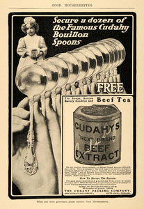 1904 Ad Cudahy's Beef Extract Rex Brand Bouillon Spoon - ORIGINAL GH3