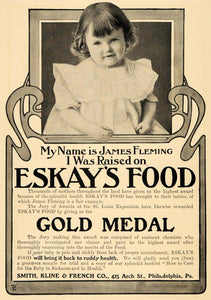 1904 Ad James Fleming Eskay Food Smith Kline French Boy - ORIGINAL GH3 - Period Paper
