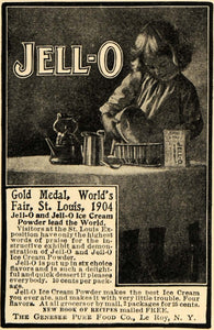 1904 Ad Jell-O Genesee Pure Food Le Roy Dessert Child - ORIGINAL ADVERTISING GH3