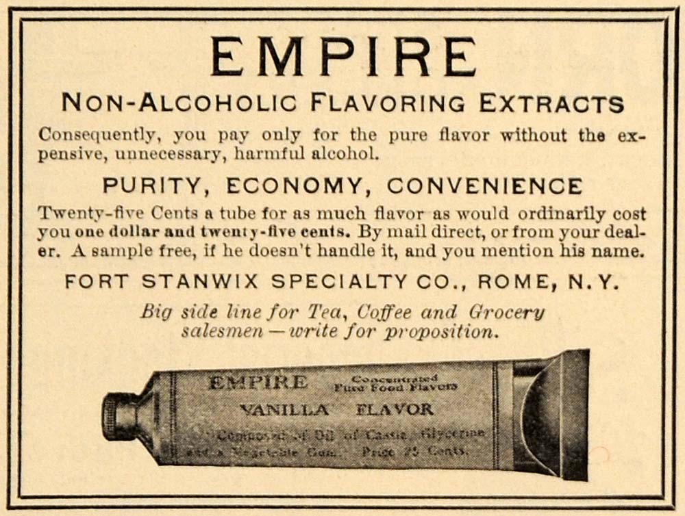 1910 Ad Empire Non-Alcoholic Flavoring Extract Vanilla - ORIGINAL GH3
