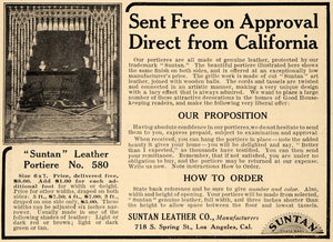 1910 Ad Suntan Leather Door Los Angeles Home Decor - ORIGINAL ADVERTISING GH3