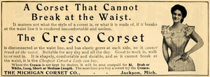1902 Ad Cresco Corset Michigan Jackson Fashion Clothing - ORIGINAL GH3