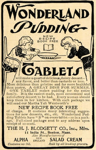 1902 Ad Wonderland Pudding Tablet Blodgett Dinner Food - ORIGINAL GH3