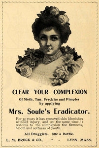 1902 Ad Mrs. Soule's Eradicator Skin Brock Pimple Cream - ORIGINAL GH3