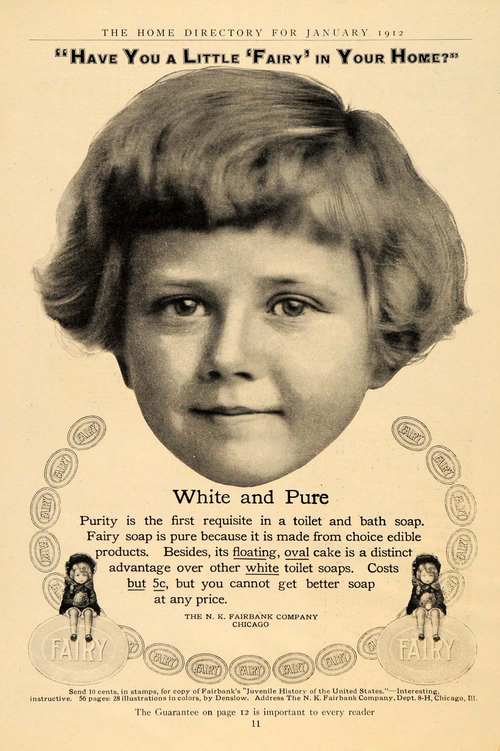 1912 Ad N. K. Fairbank Floating Fairy Soap Pricing - ORIGINAL ADVERTISING GH3