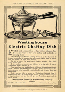 1912 Ad Westinghouse Electric Chafing Dish Cooking - ORIGINAL ADVERTISING GH3