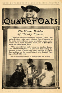 1906 Ad Quaker Oats Children Playing Quaker Box Blocks - ORIGINAL GH3