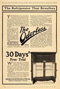 1907 Ad Odorless Refrigerator Cabinet Food Preservation - ORIGINAL GH3