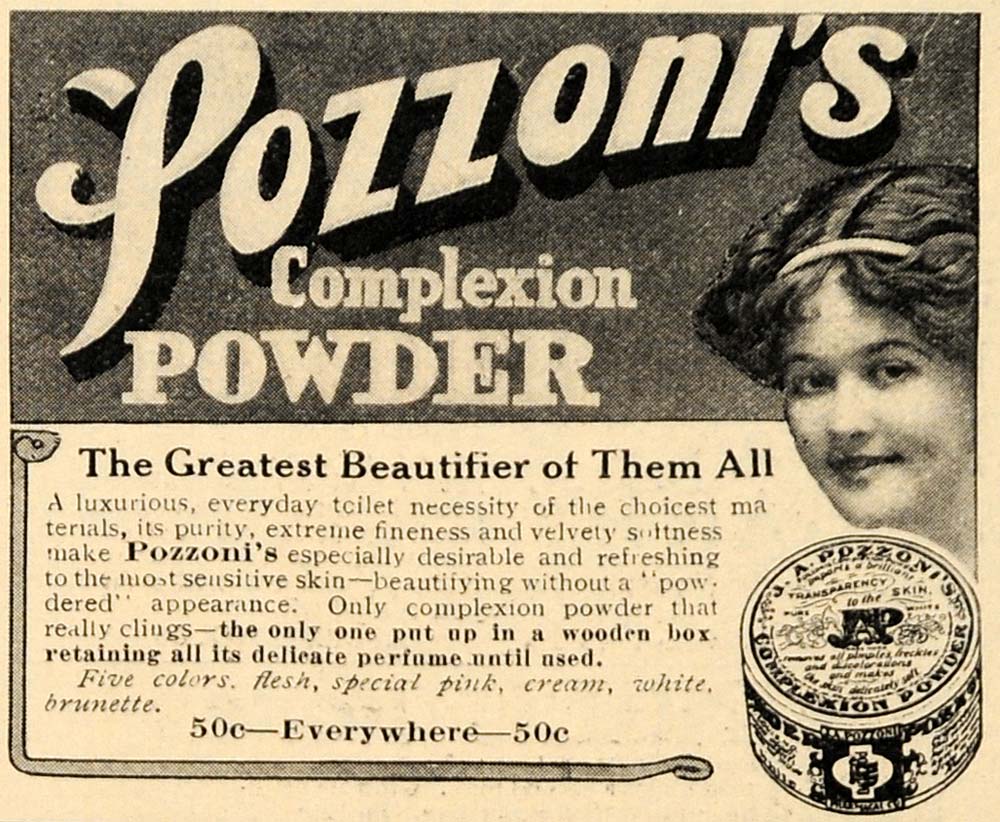 1912 Ad Pozzoni's Complexion Powder Pricing Cosmetics - ORIGINAL ADVERTISING GH3