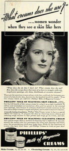 1942 Ad Phillips Milk of Magnesia Creams Skin Cleansing - ORIGINAL GH4