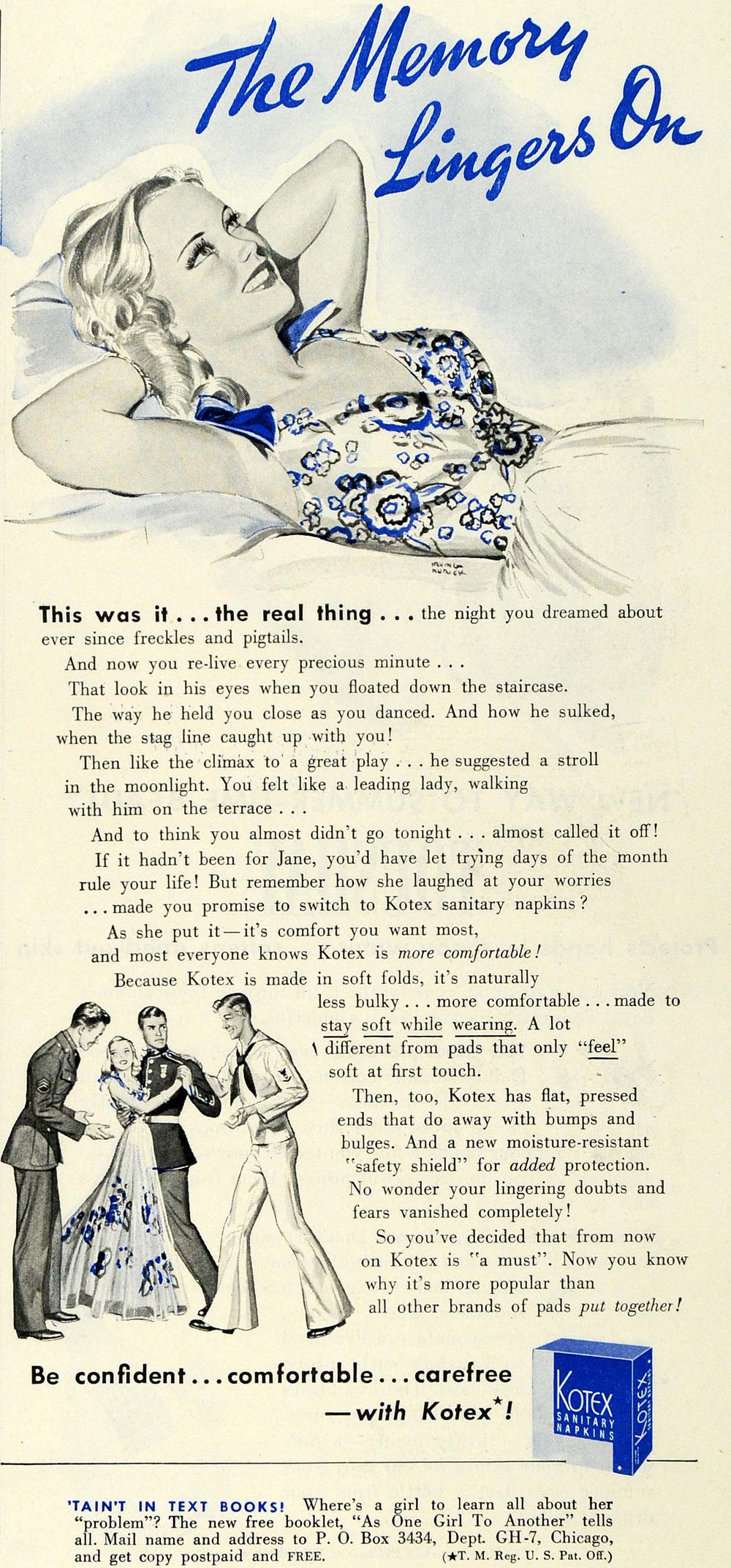 1942 Ad Kotex Sanitary Napkins Safety Shield Pads Women - ORIGINAL GH4
