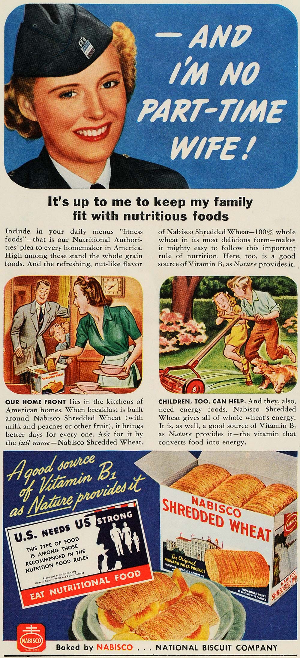 1942 Ad World War II Nabisco Shredded Wheat Breakfast - ORIGINAL ADVERTISING GH4