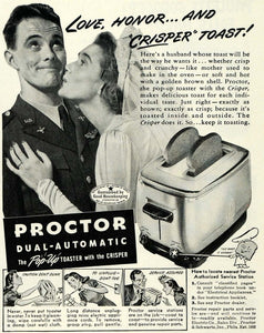 1942 Ad Proctor Dual-Automaticc Pop-Up Toaster Crisper - ORIGINAL GH4