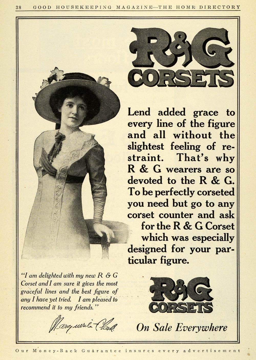 1911 Ad R G Corsets Victorian Fashion Clothing Accessories Marguerite Clark GH4