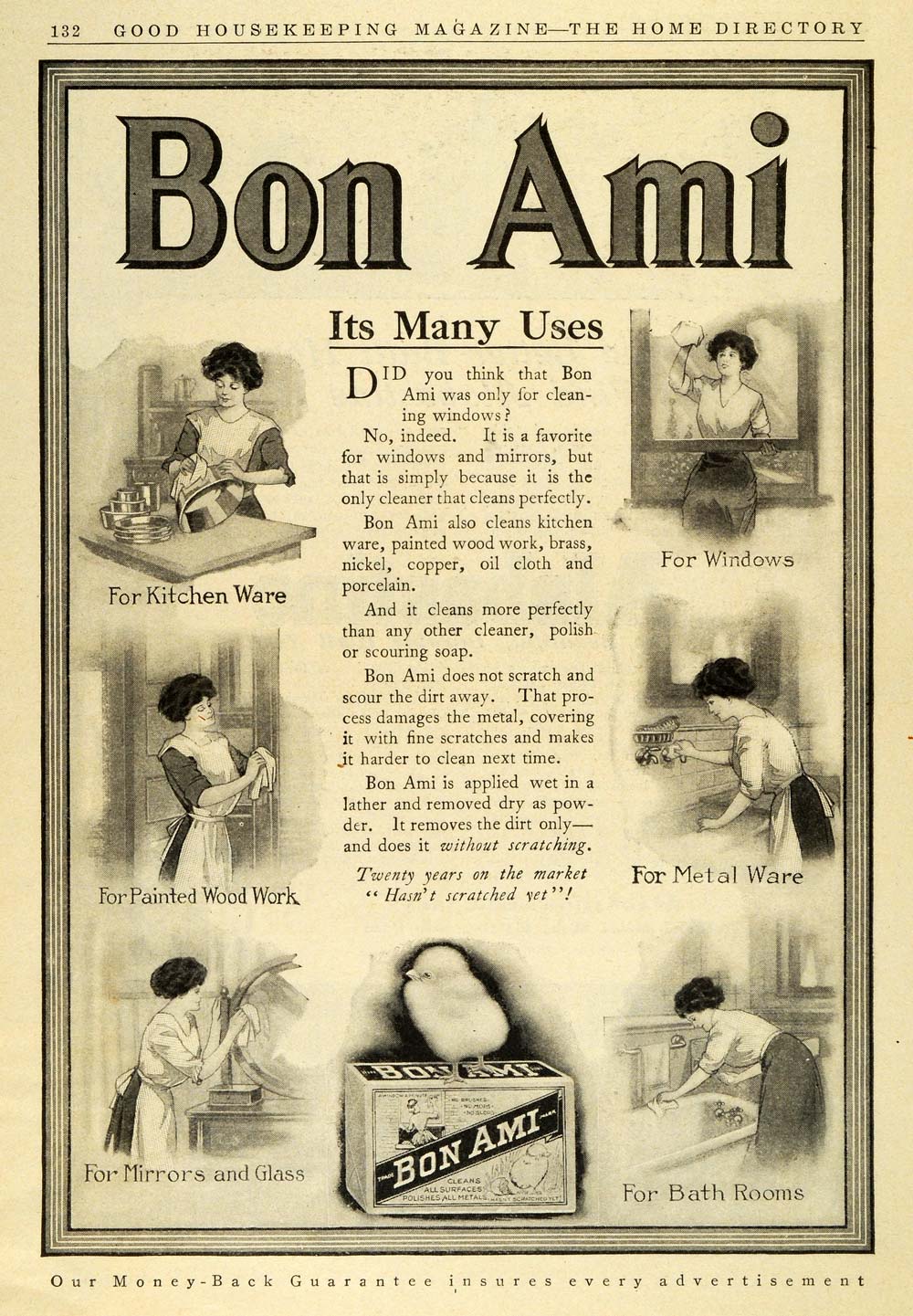 1911 Ad Bon Ami Soap Polish Uses Household Cleaning Products Housewife GH4