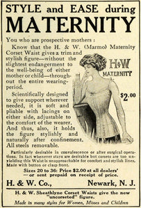 1911 Ad H W Maternity Corset Victorian Clothing Accessories Undergarments GH4