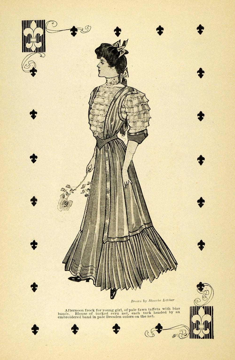 1906 Print Women Edwardian Fashion Dresses Gowns Blanche Letcher Art G Period Paper Historic Art LLC 1906 Print Women Edwardian Fashion Dresses Gowns Blanche Letcher Art G Period Paper Historic Art LLC