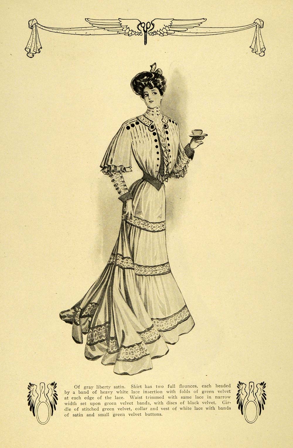 1904 Print Edwardian Fashion Womens Dresses Gowns Hats Clothing Bodice GH4 1904 Print Edwardian Fashion Womens Dresses Gowns Hats Clothing Bodice GH4