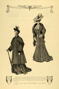 1904 Print Womens Edwardian Fashion Hats Coats Wraps Clothes Cloak Walking GH4
