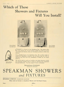 1926 Ad Speakman Showers Bathroom Fixtures Sink Design - ORIGINAL GHB1