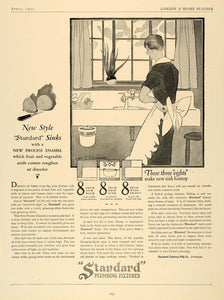 1927 Ad Standard Sanitary Plumbing Fixtures Sink Home - ORIGINAL GHB1
