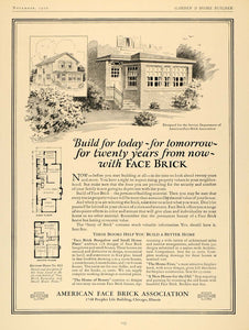1926 Ad American Face Brick Association Exterior Design - ORIGINAL GHB1