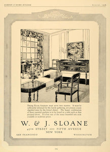1926 Ad Sloane Dining Room Interior Design Antique Furniture Home GHB1