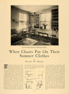 1926 Article Slipcovers Chair Albert F.M. Chandler Home - ORIGINAL GHB1