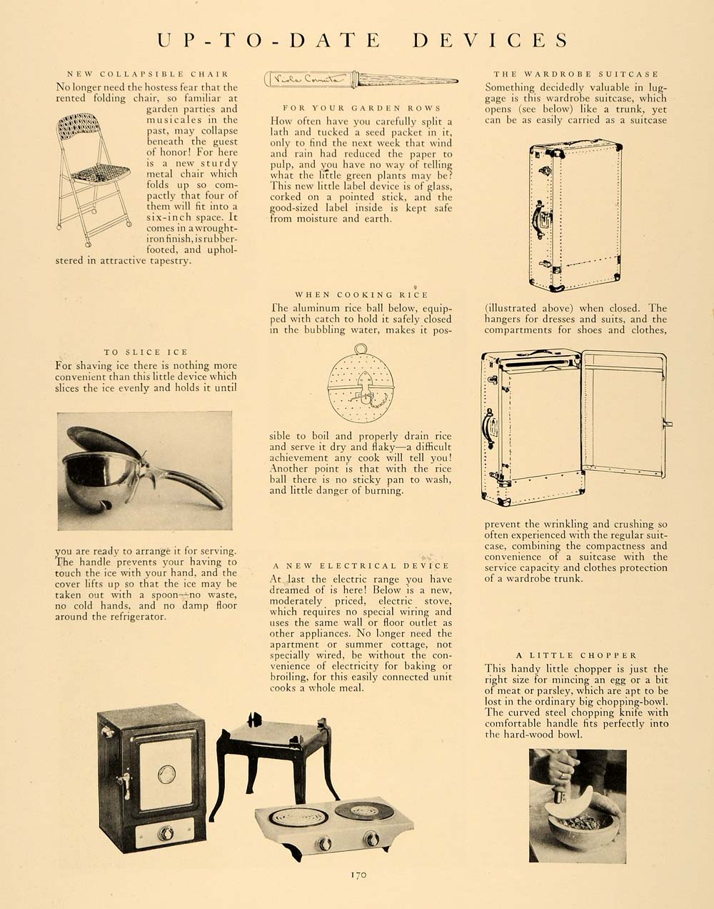1927 Article Antique Home Appliances Ice Slicer Chopper - ORIGINAL GHB1