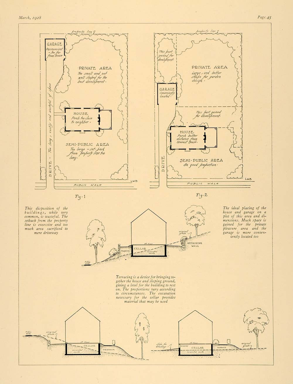 1928 Print Home Architecture Blue Prints Floor Plans - ORIGINAL HISTORIC GHB1 - Period Paper

