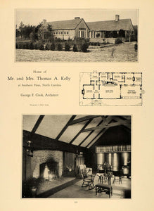 1926 Print Thomas A. Kelly Home George E. Cook N.C. - ORIGINAL HISTORIC GHB1