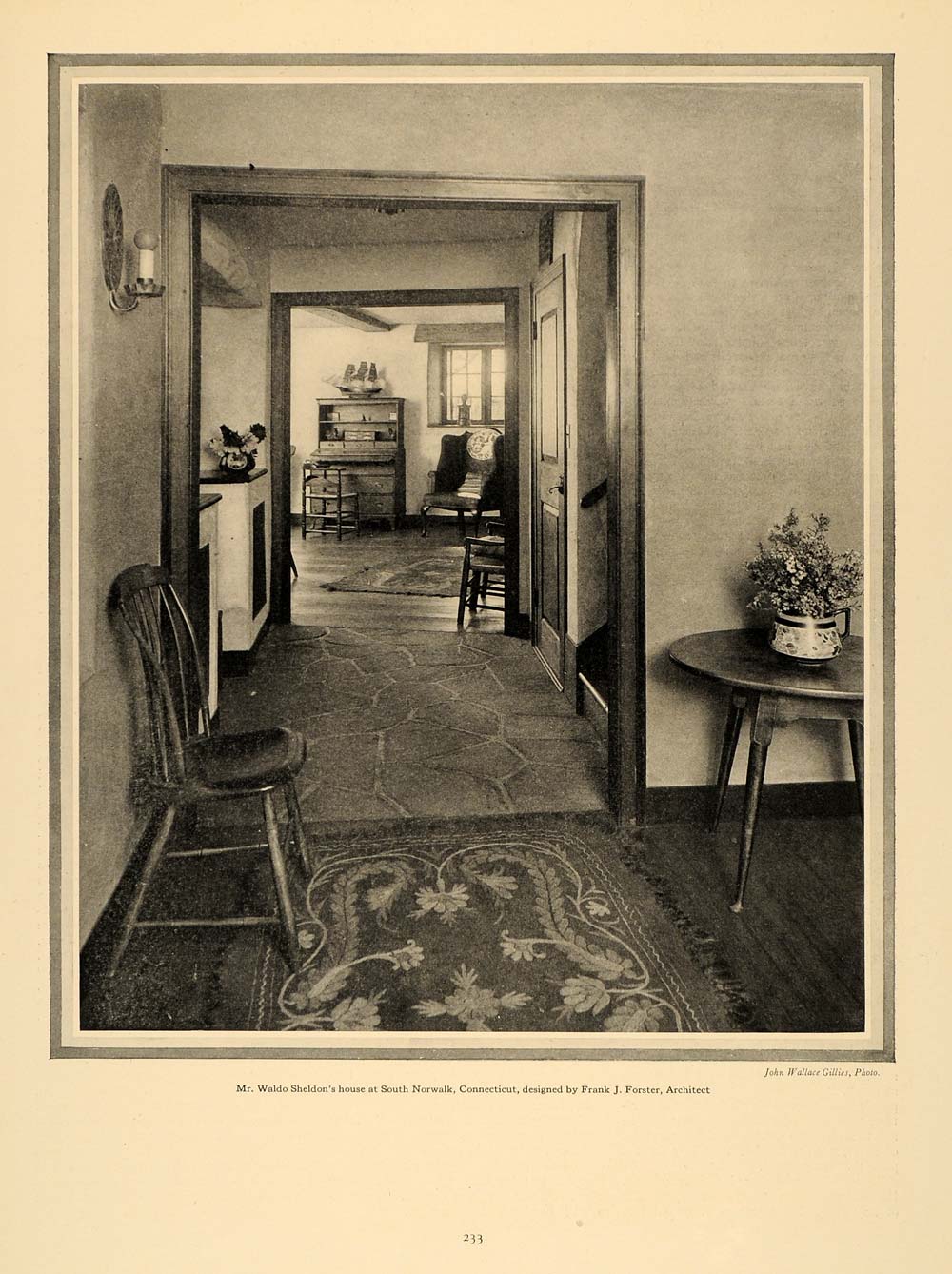 1926 Print Waldo Sheldon Home Frank J Forster Architect ORIGINAL HISTORIC GHB1