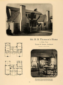 1926 Print H.B. Thompson Home Thomas Swaine Architects ORIGINAL HISTORIC GHB1 - Period Paper
