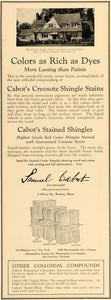 1926 Ad Cabots Stained Shingles Reed Corlett Architects - ORIGINAL GHB1