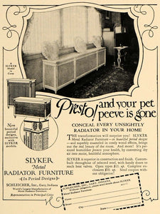 1926 Ad Slyker Metal Radiator Furniture Schleicher Gary - ORIGINAL GHB1