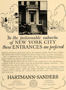 1926 Ad Hartmann Sanders Company House Entrance Pergola - ORIGINAL GHB1