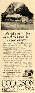1926 Ad E F Hodgson Company Portable Red Cedar Houses - ORIGINAL GHB1
