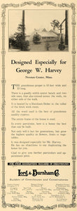 1926 Ad George W Harvey Lord Burnham Company Greenhouse - ORIGINAL GHB1