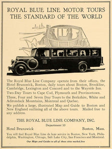 1926 Ad Royal Blue Line Motor Tours Hotel Brunswick - ORIGINAL ADVERTISING GHB1