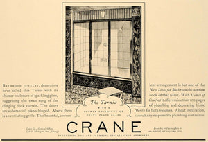 1928 Ad Shower Enclosure Crane Glass Tarnia Bathroom - ORIGINAL ADVERTISING GHB1