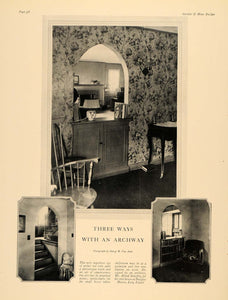 1928 Print Archways Alfred Scheffer Home Douglas Manor ORIGINAL HISTORIC GHB1