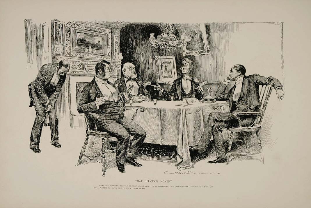 1894 Charles Dana Gibson Gentlemen Humorous Print - ORIGINAL