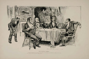 1894 Charles Dana Gibson Gentlemen Humorous Print - ORIGINAL