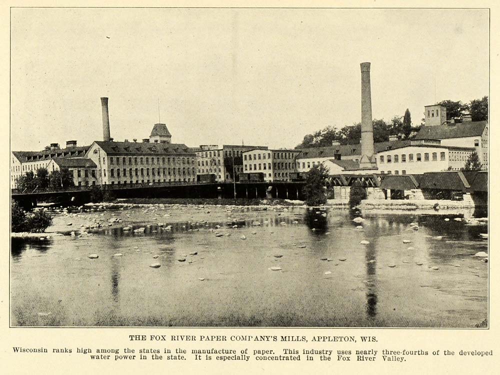 1913 Print Fox River Valley Paper Mills Appleton Wisconsin Printing Publishing